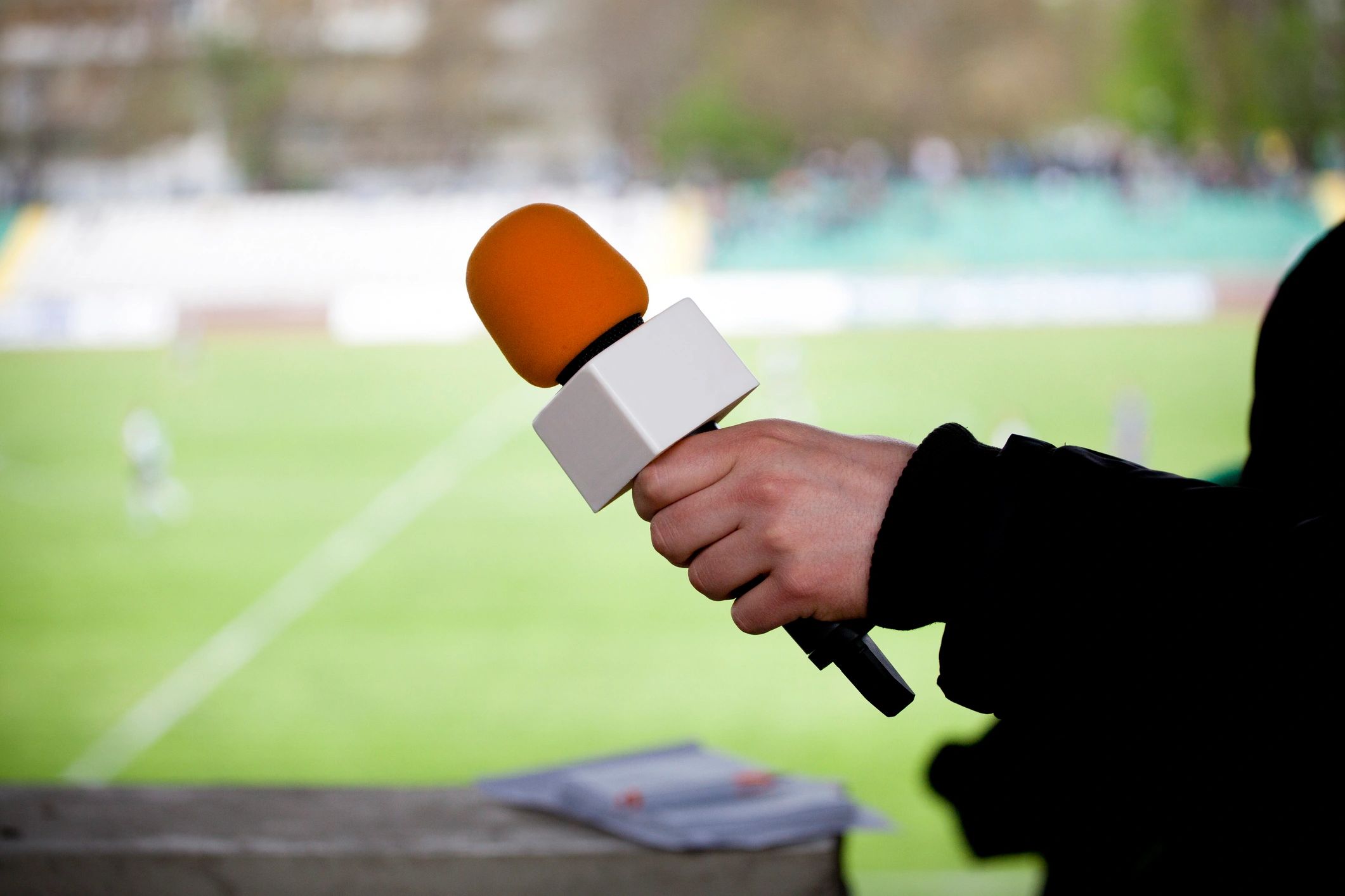 athlete interview sports radio microphone