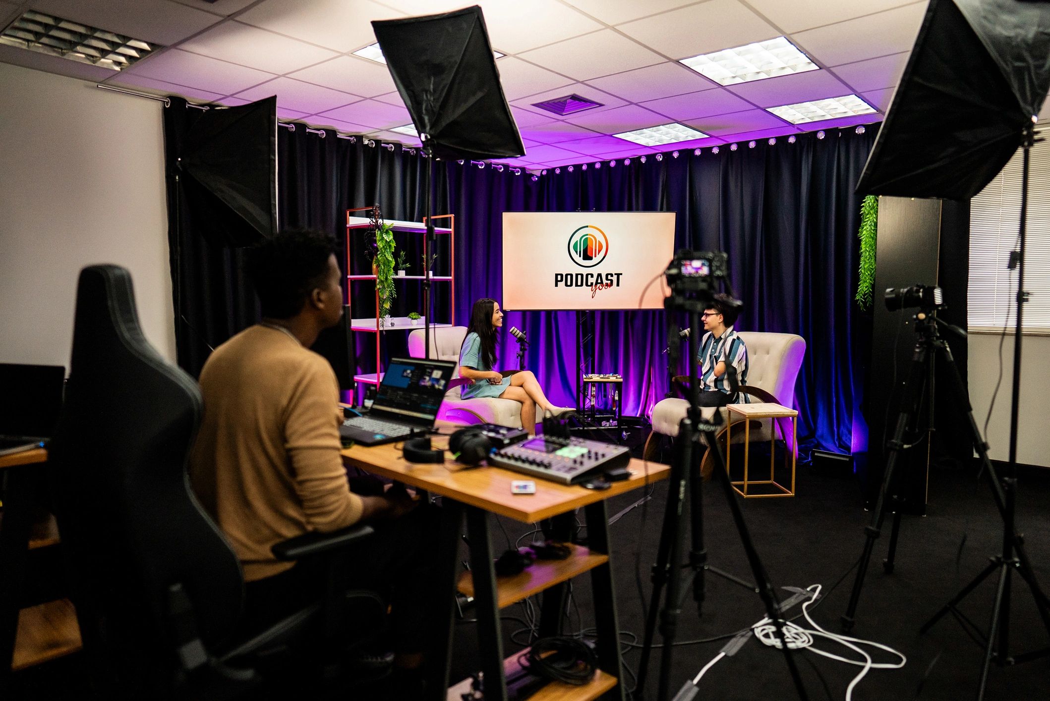 sports podcast episode recording studio